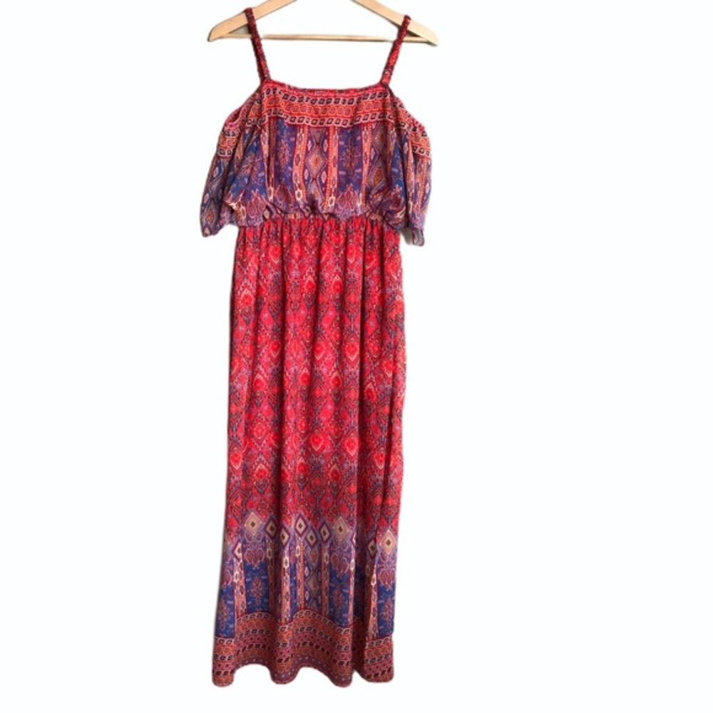 Wardrobe A Maxi Lined Cold‎ Shoulder Dress SZ 8
